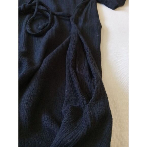 Delores Bell Vintage Black Lightweight Crinkled Fabric Maxi Dress Women's Medium - Picture 12 of 12